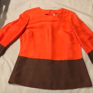 Elegant Red and Brown Women's Top
